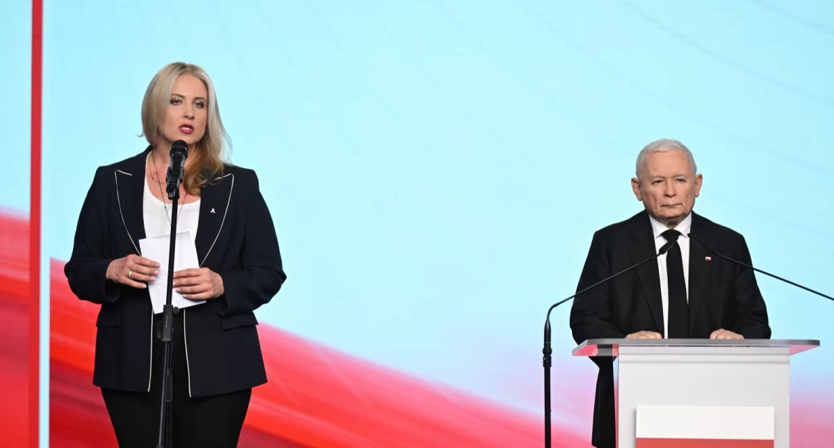 Katarzyna Sójka i Jarosław Kaczyński. Fot. PAP