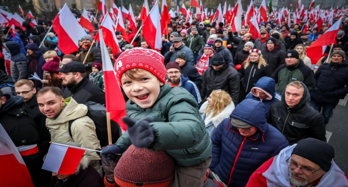 Uczestnicy Marszu Niepodległości 11.11.2025. Fot. PAP