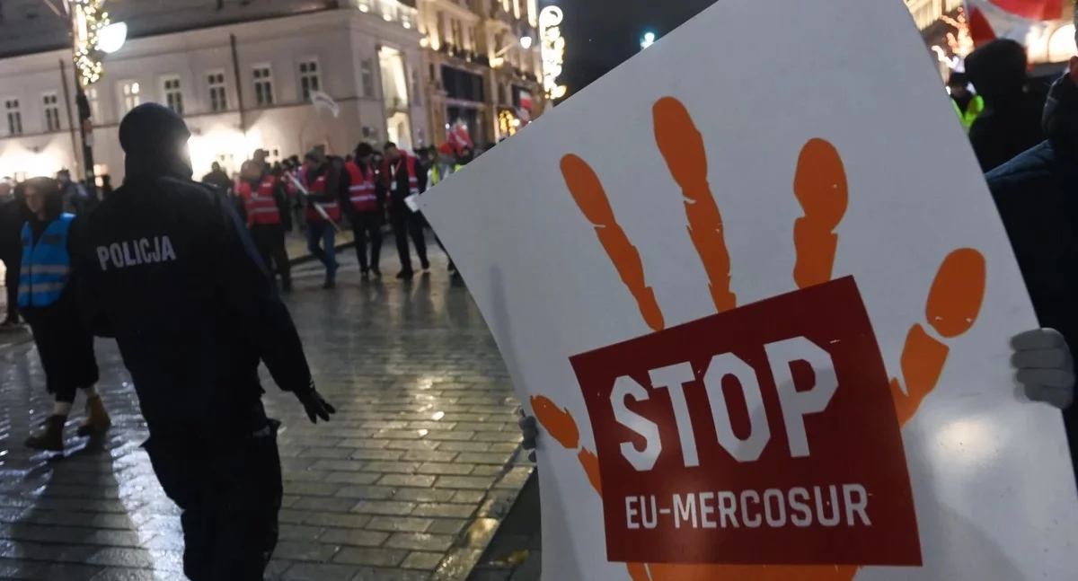 Warszawa. Protest rolników przeciwko umowie UE-Mercosur Źródło: PAP / Piotr Nowak