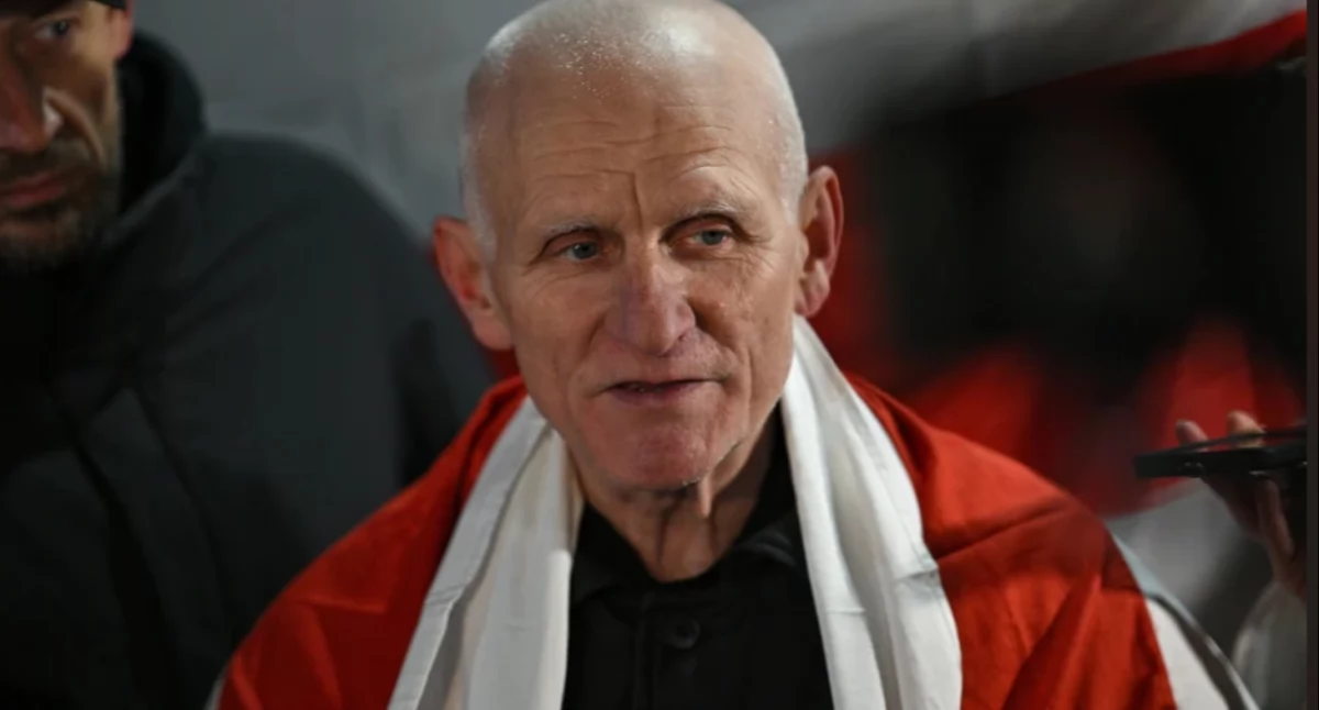 Zwolniony przez reżim Łukaszenki noblista Alaś Bialacki/PAP/Valdemar Doveiko /PAP