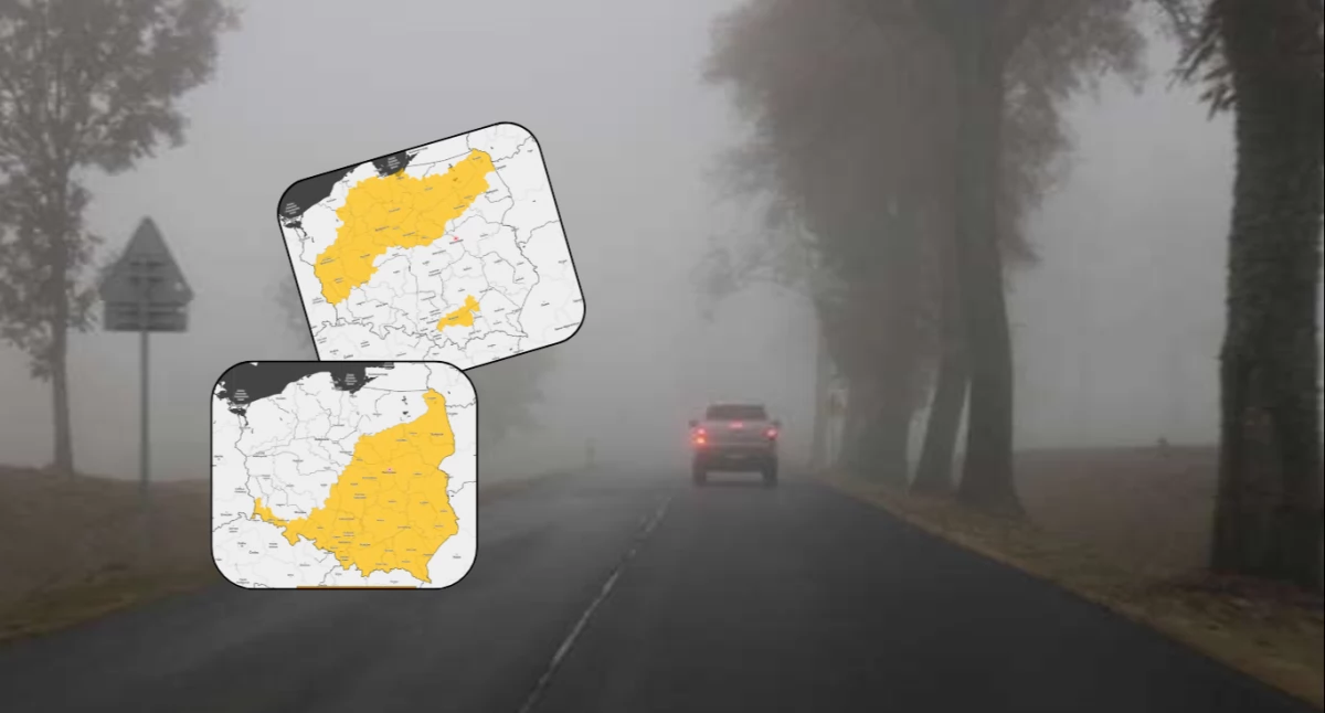 Pogoda, ostrzega Gęsta mgła Polską - zdjęcie, fotografia