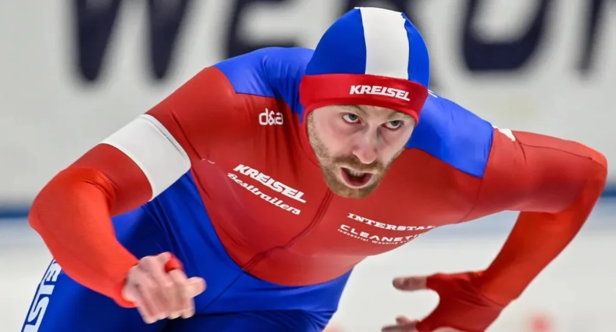 Panczenista Damian Żurek. Fot. PAP/Grzegorz Michałowski