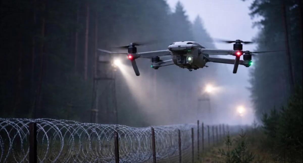 Informacje z Polski, Niepokojące sygnały granicy Wojsko monitoruje dronów - zdjęcie, fotografia