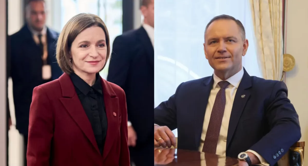 Prezydenci Polski i Mołdawii: Karol Nawrocki oraz Maja Sandu, zdjęcie PAP