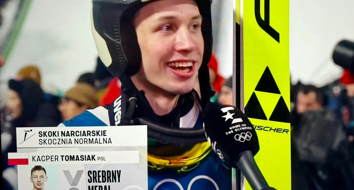 Sport - pozostałe, Srebro Kacpra Tomasiaka Skoki narciarskie dały Polsce olimpijski medal - zdjęcie, fotografia