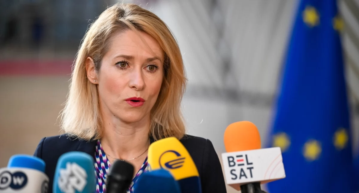 Kaja Kallas przed posiedzeniem europejskiej Rady do Spraw Zagranicznych skomentowała m.in. decyzję USA o złagodzeniu sankcji wobec Rosji // fot. PAP/Wiktor Dąbkowski 