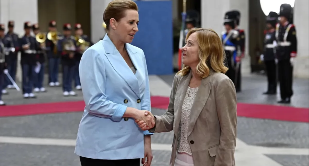 Mette Frederiksen i Giorgia Meloni PAP