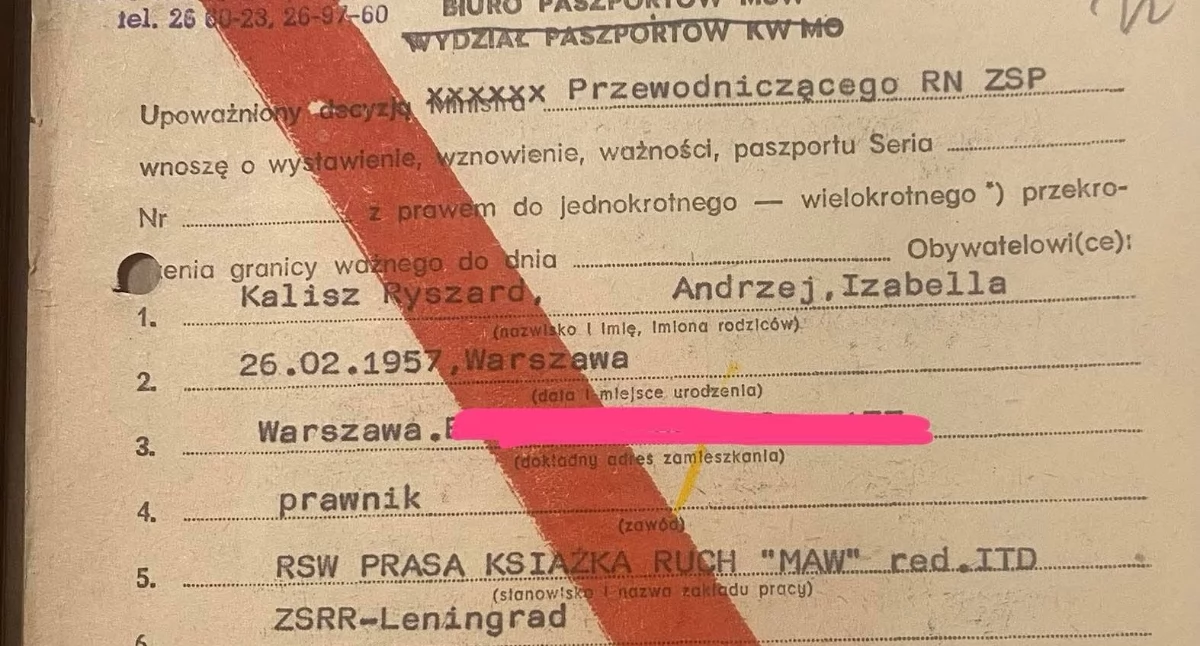 Informacje z Polski, Leningrad życiorysie Ryszarda Kalisza - zdjęcie, fotografia