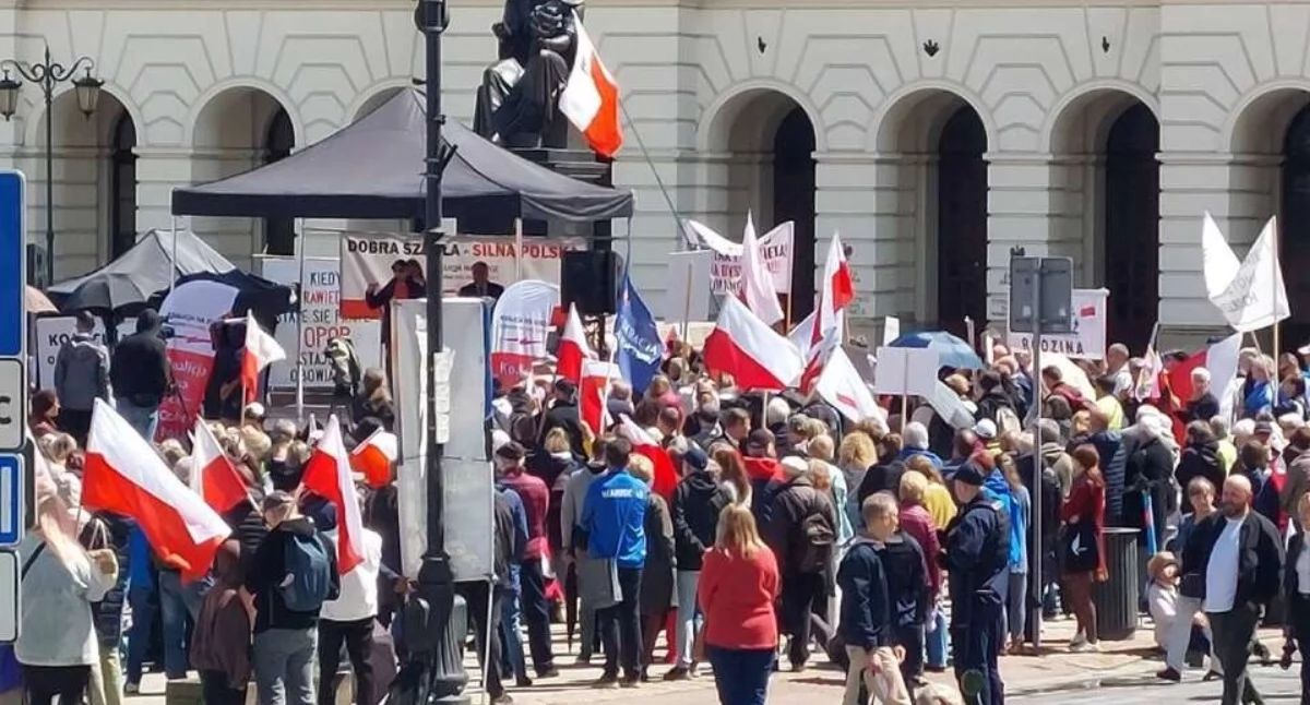 Manifestacja KROPS przeciwko reformie edukacji MEN / autor: 