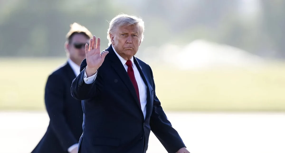 Prezydent USA Donald Trump // Fot. PAP/EPA/MARTIAL TREZZINI / POOL POOL