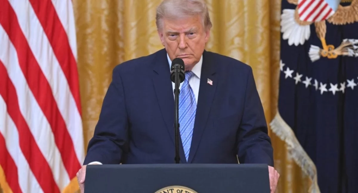 Informacje ze Świata, Donald Trump prezydent wygłosił blisko minutowe orędzie - zdjęcie, fotografia