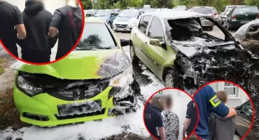 Pożar pięciu aut. Policja: sprawcami byli chłopcy w wieku od 8 do 12 lat
